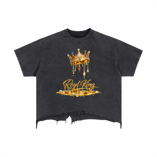 Vintage Wash Boxy Distressed Hem T-Shirt