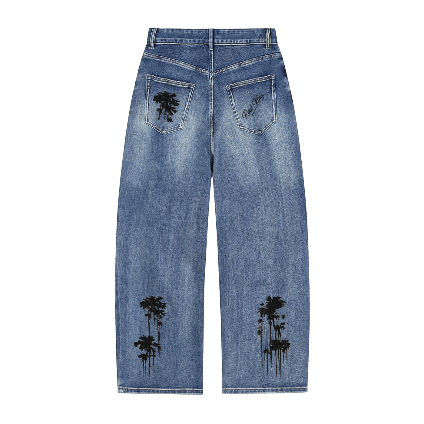 Sun Fade Heavyweight Denim Jeans-Palms