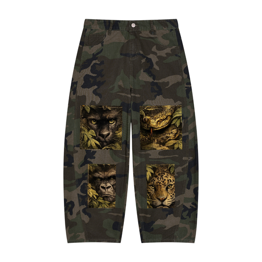 Men’s Camo Barrel Leg Cargo Pants